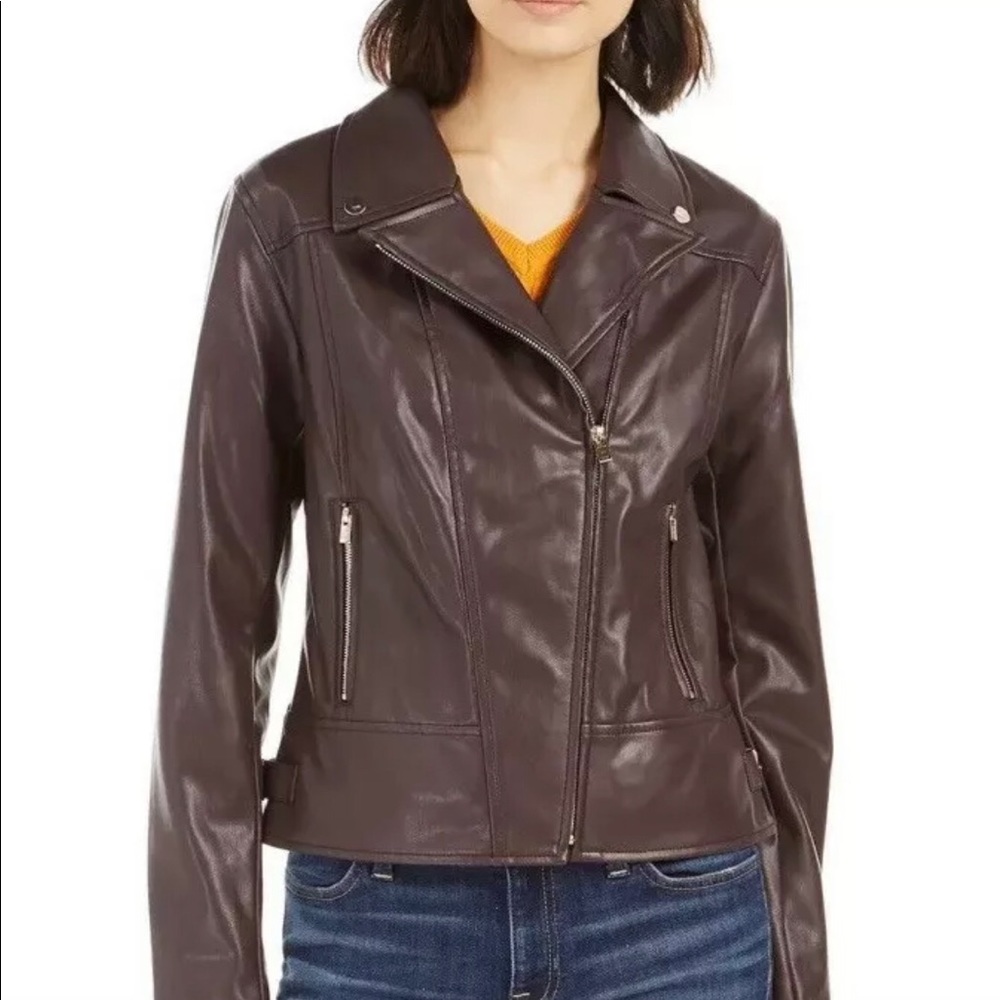 Tommy Hilfiger Women’s Faux Leather Moto Jacket M